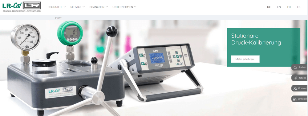 New website of DRUCK & TEMPERATUR Leitenberger GmbH - Germany