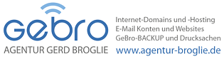 AGENTUR BROGLIE - Hébergement de domains, sites web, e-mail, sauvegarde des données en ligne, imprimés -  en Allemagne