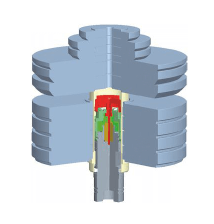 Schema LR-Cal LDW-HK: Massenscheiben auf Glocke aufgelegt