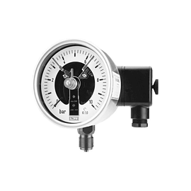 Manomètre à contact DN 100, raccord en acier inoxydable