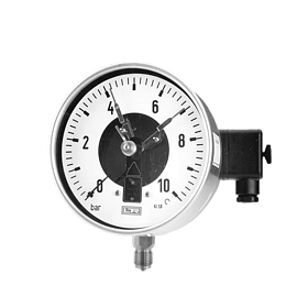 Manomètre à contact DN 160, raccord en acier inoxydable