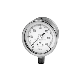 Safety execution all st.st. pressure gauges DS 100+150 acc. to NACE standard