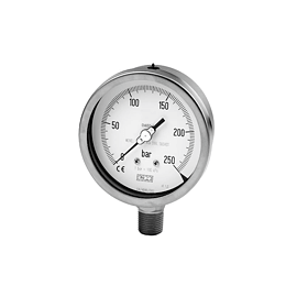 All st.st. bourdon tube pressure gauges DN 100 + DN 150 according to NACE Norm
