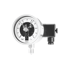 Contact pressure gauge DS 100, wetted parts in st.st., safety execution SOLID FRONT