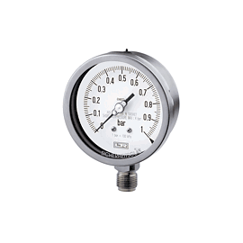 All st.st. bourdon tube pressure gauges DN 100 + DN 150 overpressure protected HEAVY WORKS