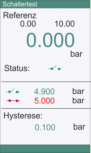 LR-Cal LPC 300 Druckschalter-Test (Screenshot)