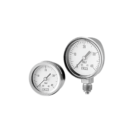 All st.st. bourdon tube pressure gauges DN 40 + DN 50