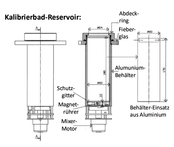 Schema Kalibrierbadbehälter LR-Cal FLUID 100-45