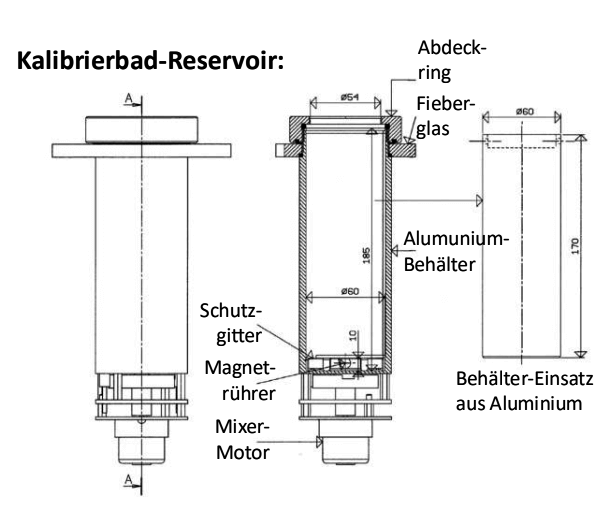 Schema Kalibrierbadbehälter LR-Cal FLUID 100-N